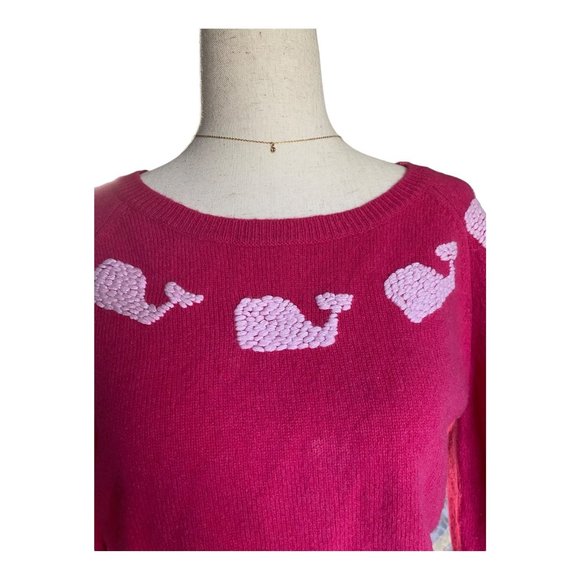 Vineyard Vines Sweaters - Womens Vineyard Vines Sweater Medium -Pink Whale Logo Soft Comfy 100% Lambswool